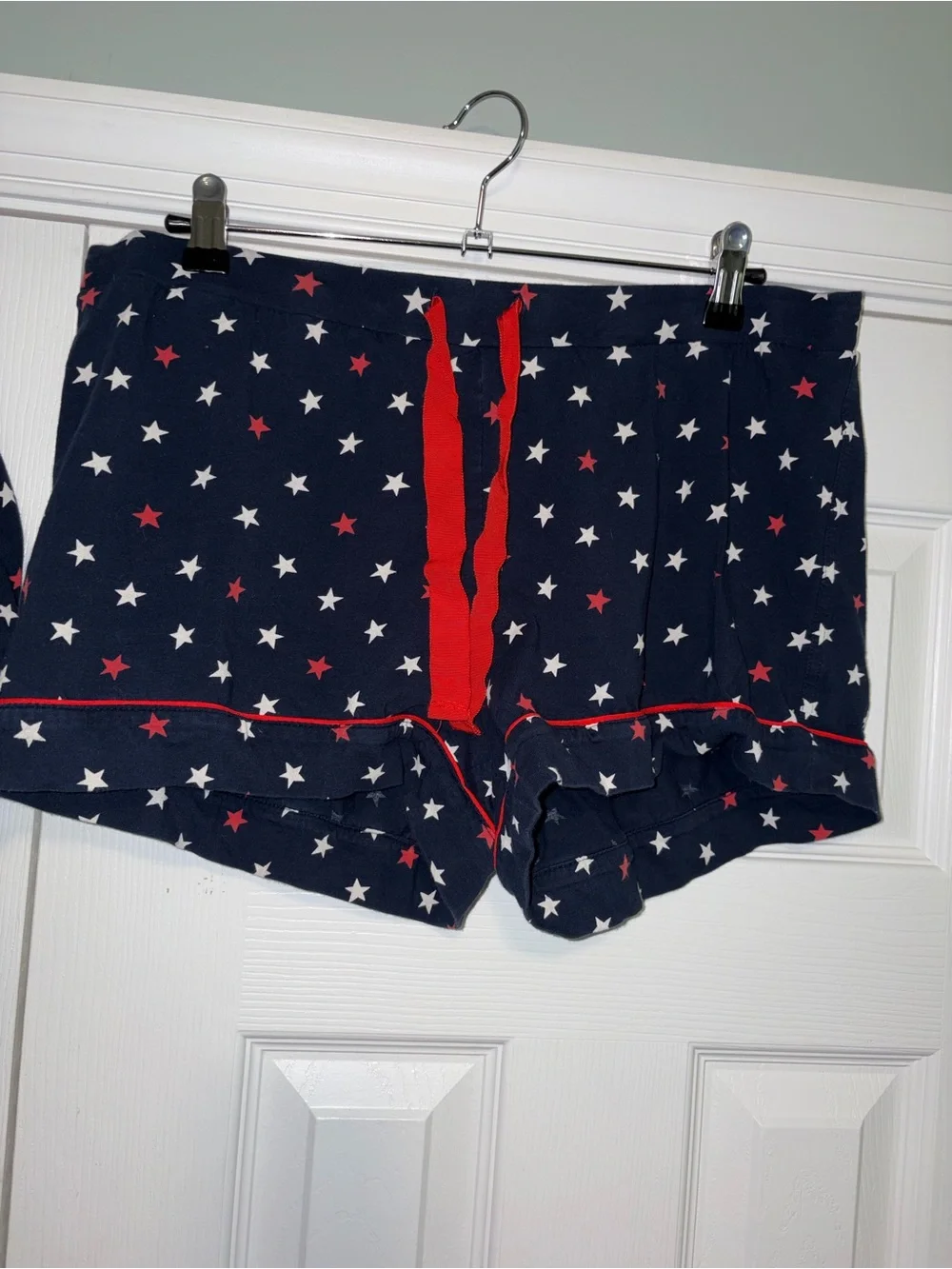 J. Crew Women's M 2-Piece Star Pajama Set Collared Button Top w shorts